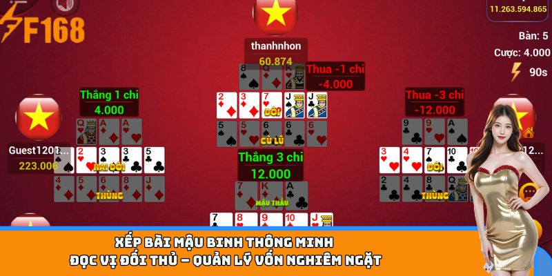 Xếp bài Mậu Binh thông minh – Đọc vị đối thủ – Quản lý vốn nghiêm ngặt